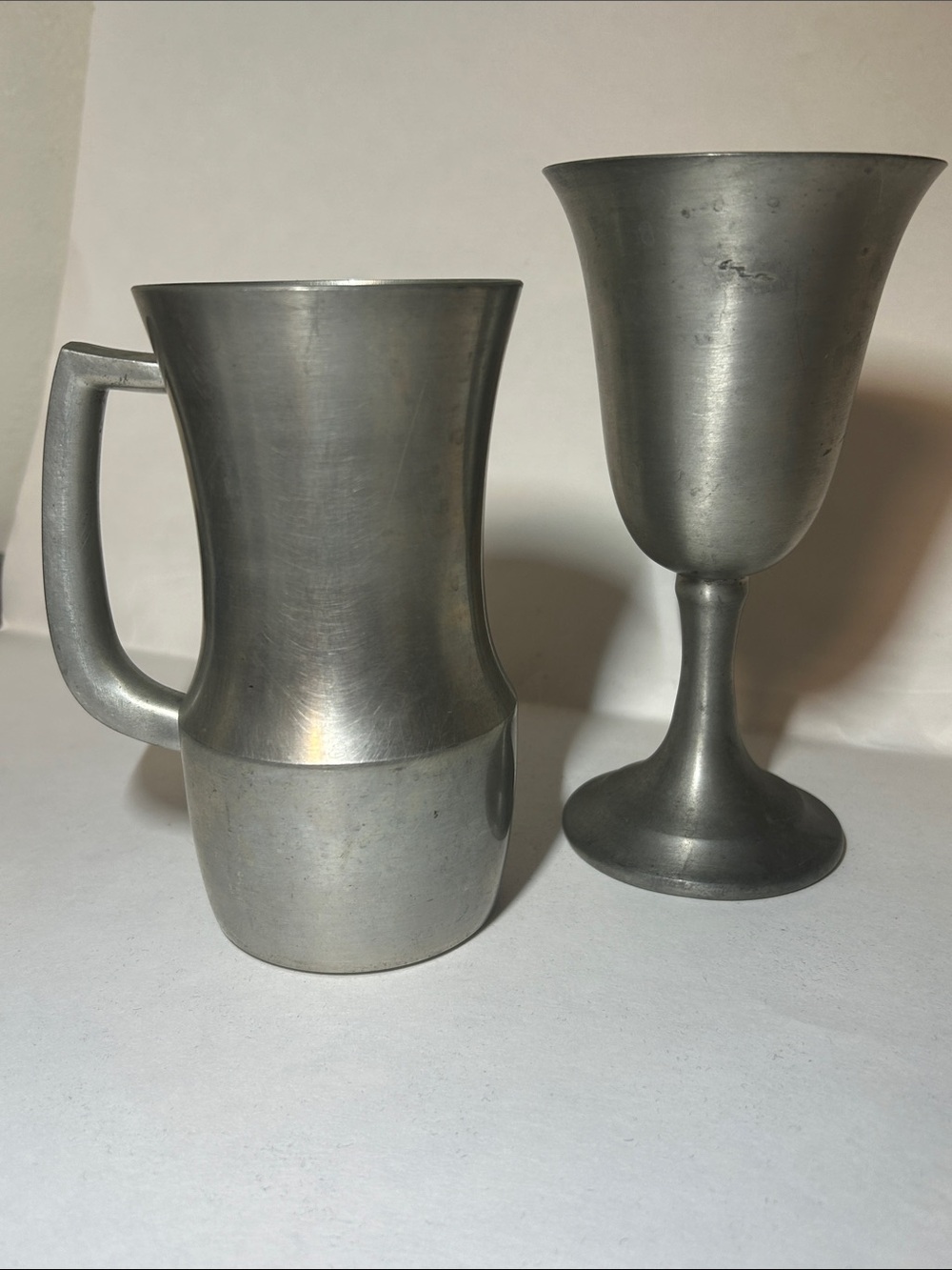 Towle Newburyport Pewter Small Pitcher / Creamer (Model 8644) & goblet